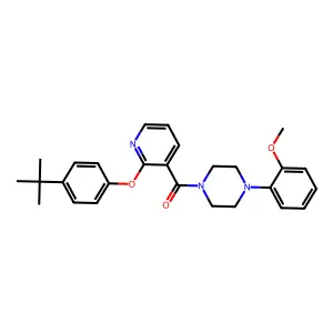 2-(4-(Tert-butyl)phenoxy)(3-pyridyl) 4-(2-methoxyphenyl)piperazinyl ketone structure