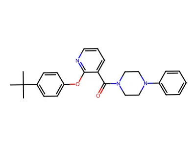 2-(4-(Tert-butyl)phenoxy)(3-pyridyl) 4-phenylpiperazinyl ketone structure