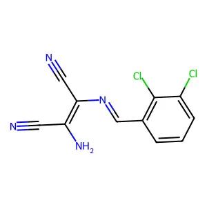 2-Amino-3-[(2,3-dichlorobenzylidene)amino]-2-butenedinitrile structure