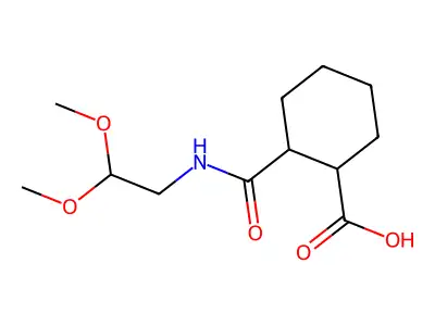 2-(N-(2,2-dimethoxyethyl)carbamoyl)cyclohexanecarboxylic acid structure