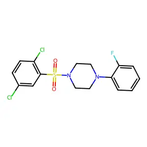 1,4-Dichloro-2-((4-(2-fluorophenyl)piperazinyl)sulfonyl)benzene structure