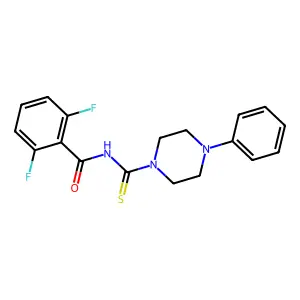 2,6-difluoro-N-(4-phenylpiperazine-1-carbothioyl)benzamide structure