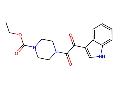 ethyl 4-[2-(1H-indol-3-yl)-2-oxoacetyl]piperazine-1-carboxylate structure