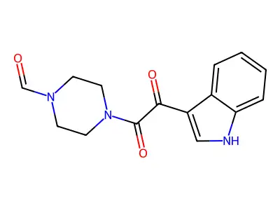 4-[2-(1H-indol-3-yl)-2-oxoacetyl]piperazine-1-carbaldehyde structure