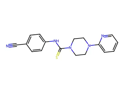 4-(((4-(2-Pyridyl)piperazinyl)thioxomethyl)amino)benzenecarbonitrile structure