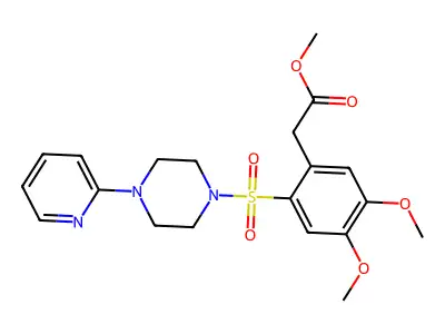 Methyl 2-(4,5-dimethoxy-2-((4-(2-pyridyl)piperazinyl)sulfonyl)phenyl)acetate structure