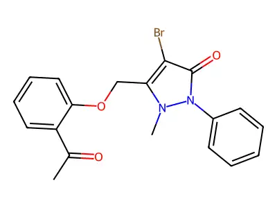 3-((2-Acetylphenoxy)methyl)-4-bromo-2-methyl-1-phenyl-3-pyrazolin-5-one structure
