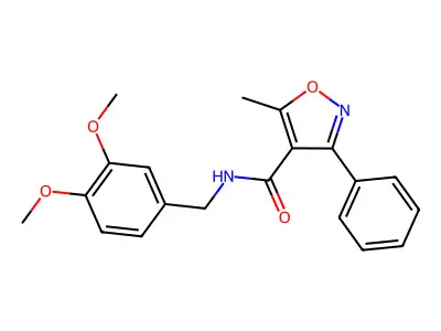 N-[(3,4-dimethoxyphenyl)methyl]-5-methyl-3-phenyl-1,2-oxazole-4-carboxamide structure