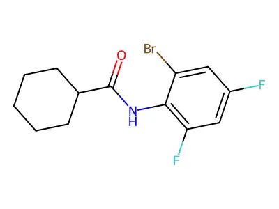 N-(2-bromo-4,6-difluorophenyl)cyclohexanecarboxamide structure