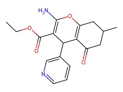 ethyl 2-amino-7-methyl-5-oxo-4-(pyridin-3-yl)-5,6,7,8-tetrahydro-4H-chromene-3-carboxylate structure