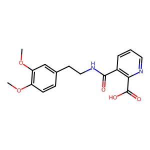 3-[2-(3,4-Dimethoxyphenyl)ethylcarbamoyl]pyridine-2-carboxylic acid structure