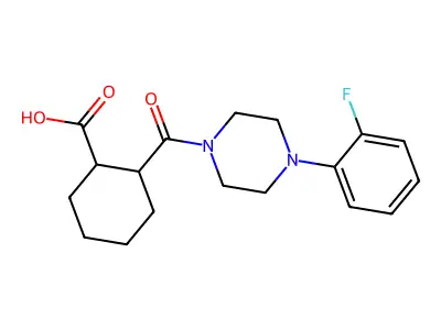 2-[4-(2-fluorophenyl)piperazine-1-carbonyl]cyclohexane-1-carboxylic Acid structure