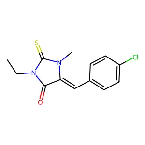 5-(4-Chlorobenzylidene)-3-ethyl-1-methyl-2-thioxo-4-imidazolidinone structure