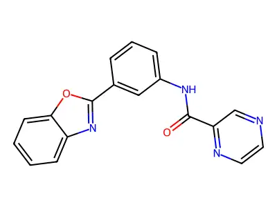 N-[3-(1,3-benzoxazol-2-yl)phenyl]pyrazine-2-carboxamide structure