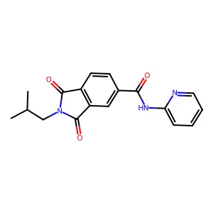 2-(2-methylpropyl)-1,3-dioxo-N-pyridin-2-ylisoindole-5-carboxamide structure