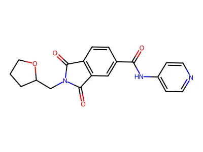 1,3-dioxo-2-[(oxolan-2-yl)methyl]-N-(pyridin-4-yl)-2,3-dihydro-1H-isoindole-5-carboxamide structure