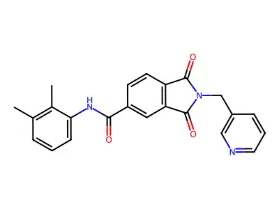 N-(2,3-dimethylphenyl)-1,3-dioxo-2-(pyridin-3-ylmethyl)isoindole-5-carboxamide structure