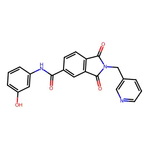 N-(3-hydroxyphenyl)-1,3-dioxo-2-(pyridin-3-ylmethyl)isoindole-5-carboxamide structure