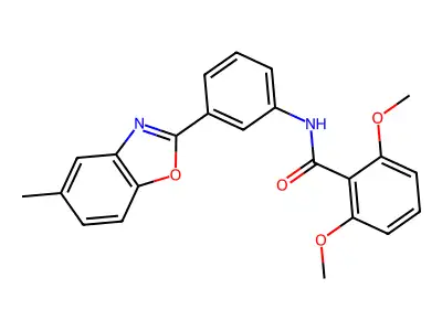 2,6-dimethoxy-N-[3-(5-methyl-1,3-benzoxazol-2-yl)phenyl]benzamide structure