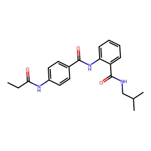 N-(2-methylpropyl)-2-[[4-(propanoylamino)benzoyl]amino]benzamide structure