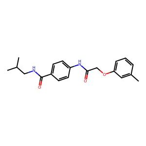 N-isobutyl-4-{[(3-methylphenoxy)acetyl]amino}benzamide structure