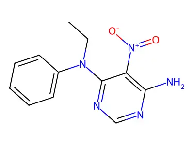 N4-ethyl-5-nitro-N4-phenylpyrimidine-4,6-diamine structure