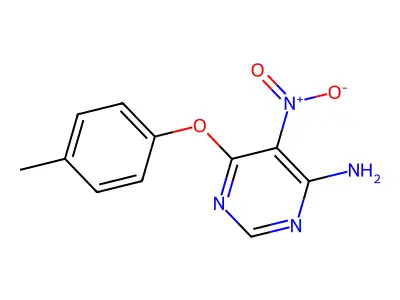 6-(4-Methylphenoxy)-5-nitropyrimidin-4-amine structure