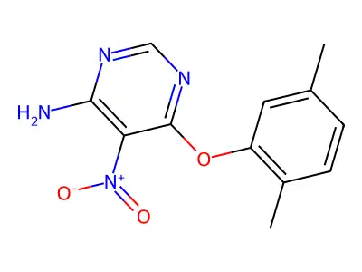 6-(2,5-Dimethylphenoxy)-5-nitropyrimidin-4-amine structure