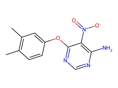 6-(3,4-Dimethylphenoxy)-5-nitropyrimidin-4-amine structure