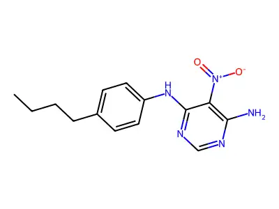 N4-(4-butylphenyl)-5-nitropyrimidine-4,6-diamine structure