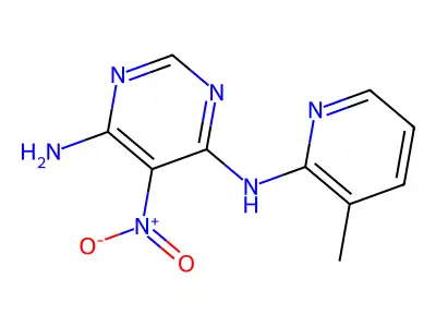 4-N-(3-methylpyridin-2-yl)-5-nitropyrimidine-4,6-diamine structure