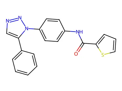 N-[4-(5-phenyl-1H-1,2,3-triazol-1-yl)phenyl]thiophene-2-carboxamide structure