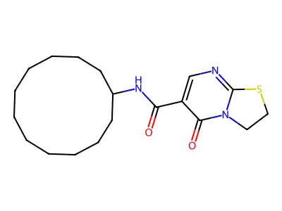 N-cyclododecyl-5-oxo-3,5-dihydro-2H-thiazolo[3,2-a]pyrimidine-6-carboxamide structure