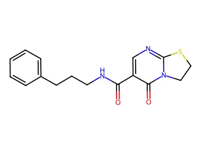 5-oxo-N-(3-phenylpropyl)-3,5-dihydro-2H-thiazolo[3,2-a]pyrimidine-6-carboxamide structure