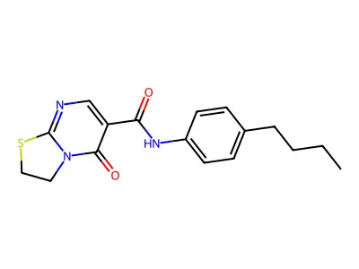 N-(4-butylphenyl)-5-oxo-3,5-dihydro-2H-thiazolo[3,2-a]pyrimidine-6-carboxamide structure