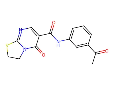 N-(3-acetylphenyl)-5-oxo-3,5-dihydro-2H-thiazolo[3,2-a]pyrimidine-6-carboxamide structure
