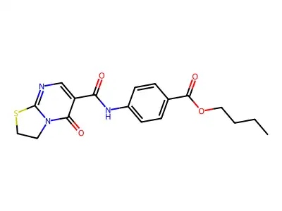 butyl 4-(5-oxo-3,5-dihydro-2H-thiazolo[3,2-a]pyrimidine-6-carboxamido)benzoate structure