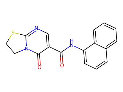N-(naphthalen-1-yl)-5-oxo-3,5-dihydro-2H-thiazolo[3,2-a]pyrimidine-6-carboxamide structure
