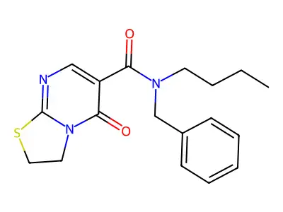 N-benzyl-N-butyl-5-oxo-2,3-dihydro-[1,3]thiazolo[3,2-a]pyrimidine-6-carboxamide structure