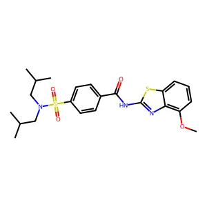 4-[bis(2-methylpropyl)sulfamoyl]-N-(4-methoxy-1,3-benzothiazol-2-yl)benzamide structure