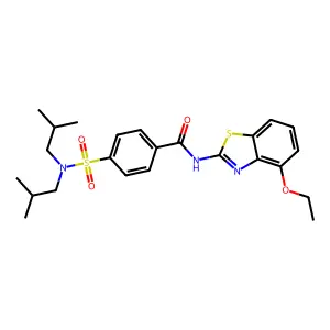 4-[bis(2-methylpropyl)sulfamoyl]-N-(4-ethoxy-1,3-benzothiazol-2-yl)benzamide structure