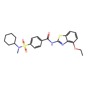 4-[cyclohexyl(methyl)sulfamoyl]-N-(4-ethoxy-1,3-benzothiazol-2-yl)benzamide structure