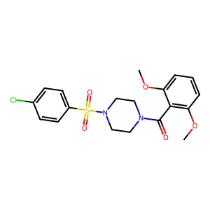 [4-(4-Chlorophenyl)sulfonylpiperazin-1-yl]-(2,6-dimethoxyphenyl)methanone structure