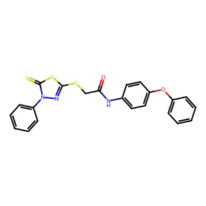 N-(4-phenoxyphenyl)-2-[(4-phenyl-5-thioxo-4,5-dihydro-1,3,4-thiadiazol-2-yl)sulfanyl]acetamide structure