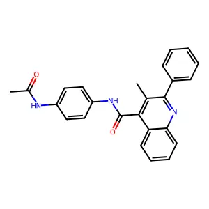 N-(4-acetamidophenyl)-3-methyl-2-phenylquinoline-4-carboxamide structure