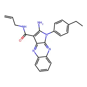 2-amino-1-(4-ethylphenyl)-N-(prop-2-en-1-yl)-1H-pyrrolo[2,3-b]quinoxaline-3-carboxamide structure