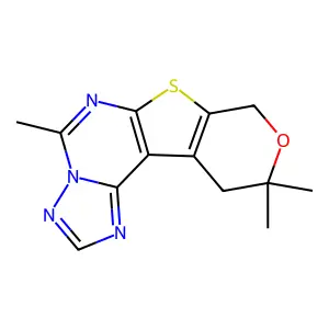 5,10,10-trimethyl-10,11-dihydro-8H-pyrano[4',3':4,5]thieno[3,2-e][1,2,4]triazolo[1,5-c]pyrimidine structure