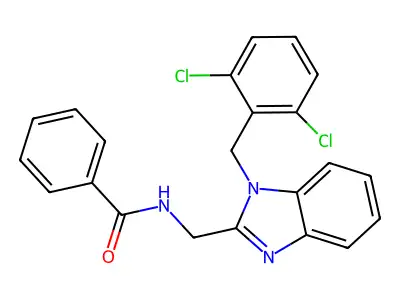 N-{[1-(2,6-dichlorobenzyl)-1H-benzimidazol-2-yl]methyl}benzamide structure
