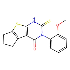 11-(2-Methoxyphenyl)-10-sulfanyl-7-thia-9,11-diazatricyclo[6.4.0.0,2,6]dodeca-1(8),2(6),9-trien-12-one structure