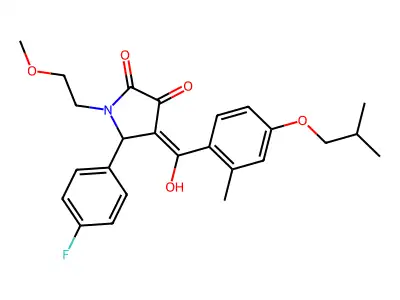 5-(4-fluorophenyl)-3-hydroxy-1-(2-methoxyethyl)-4-[2-methyl-4-(2-methylpropoxy)benzoyl]-2,5-dihydro-1H-pyrrol-2-one structure